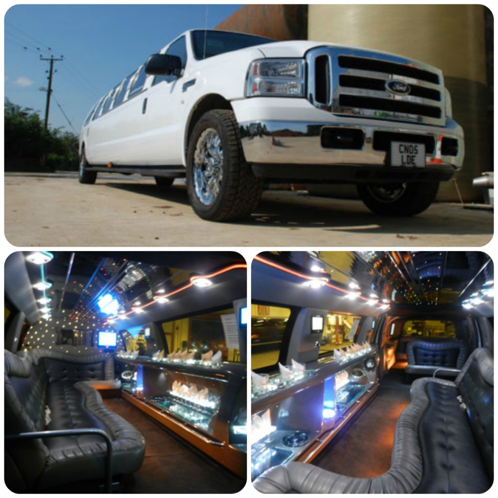 white excursion limousine